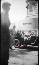 #SH02- h Vintage Plastic Photo Negative - Military Men on Jeep picture