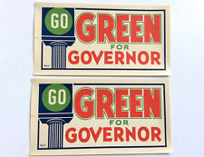 Vintage Dwight Green for Governor Political Luggage Label 40s US Attorney Capone picture