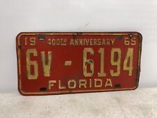Vintage 1965 Florida 400th Anniversary License Plate picture
