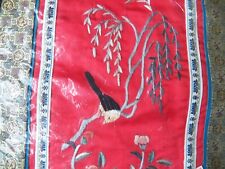 Embroidered  Chinese Satin Fabric Panel or Table Runner - 9