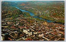 Easton Pennsylvania~Main Street Aerial View~Delaware River~Phillipsburg~1971 PC picture