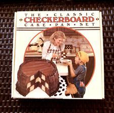 Vintage The Classic Checkerboard Cake Pan Set In Original Box Bake King picture