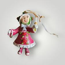 Patience Brewster Dash Away Donna's Elf Ornament Red Dress Roses Candle NIB NEW picture