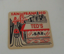 TED's Bar Vintage San Francisco 6 Piece Beverage Coasters picture