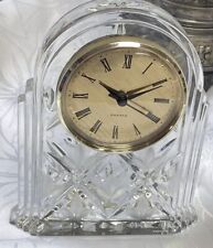 Royal Limited 24% Full Lead Handcut Crystal Mantel Clock Czech Republic Glass picture