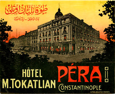 Hotel Tokatlian ~PERA - CONSTANTINOPLE~ Historc & Scarce Luggage Label, c. 1925 picture