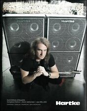 David Dave Ellefson (Megadeth) 2011 Hartke guitar amp ad 8 x 11 advertisement picture