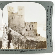 Ehrenfels Castle Mouse Tower Stereoview c1901 Rhine River Germany Island A2751 picture