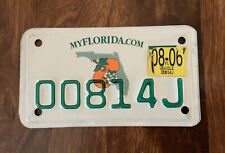 Florida Motorcycle License Plate 00814J picture