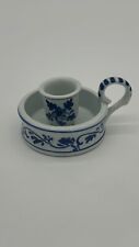 Vintage Delft Blue White Candlestick Holder Handmade Holland Hand Painted picture