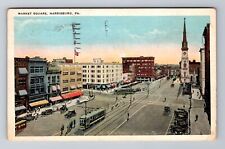 Harrisburg PA-Pennsylvania, Aerial Market Square, Vintage c1927 Postcard picture