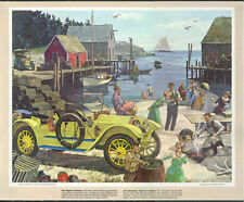 1912 Oldsmobile Autocrat Roadster clam bake Humble Oil calendar print 1960s picture