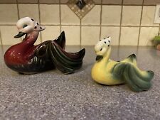 2 Vintage Hull Swans with Polka dot Scarf picture