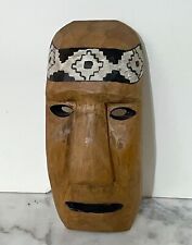 VINTAGE MAPUCHE SOUTHERN CHILE KOLLON CEREMONIAL MASK SIGNED RAULI MADERA picture