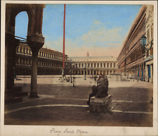 Italy, Venice, St. Mark's Square, ca.1880, vintage watercolor print vi print picture