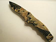 SNAKE EYE SPRING ASSIST KNIFE TACTICAL CAMO BLADE HANDLE STAINLESS CAMO KNIFE picture