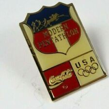 Vintage USA Modern Pentathlon Olympics Coca Cola Sponsor Lapel Pin Hat Pin picture
