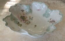 Antique BRC Voltaire Germany (Rosenthal) Green Floral Scalloped Master Bowl picture