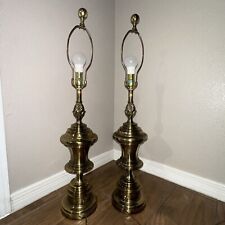 Vintage Brass Stiffel Pineapple MCM Table Lamp Pair picture