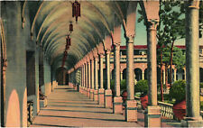 Linen Postcard Ringling Art Museum Archway Sarasota Florida Genuine Curteich picture