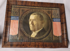 1917 28th President Woodrow Wilson Wood Framed WWI Poster Patriotic Flags picture