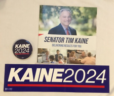 Tim Kaine for U.S.Senator Virginia button, sticker, brochure picture