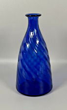 Antique Cobalt Blue Swirl Handblown Barber/Bitters Bottle, 7 1/4” picture