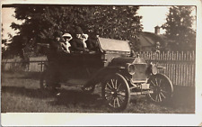Vintage Photo Post Card RPPC 1913 Car with 5 People Divided Back 1 Cent Stamp picture