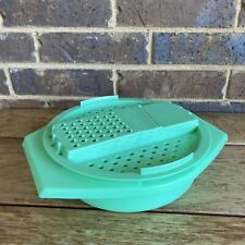Vintage Tupperware 2pc Green Cheese Grater Slicer 787 and catch bowl 786 picture