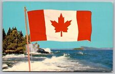 Greetings Westport Ontario Canada National Flag Scenic Chrome Postcard picture