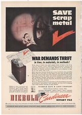 1942 Diebold Safe & Lock Co. Ad: World War Two Theme - Cardineer Rotary Files picture