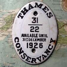 1926 Vintage Car Boat Mascot Badge Oval : Thames Conservancy Pleasure Vessel zz picture