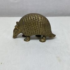 Solid Brass Walking Armadillo Paper Weight Figurine Patina Nature picture