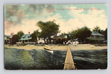 1913. LINWOOD BEACH, MICHIGAN. COTTAGE GROVE. POSTCARD BQ24 picture