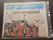 Chicago Bulls Signed 1993 3-Peat Original Newspaper picture