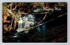 Munising MI-Michigan, Wagner Falls, Antique Vintage Souvenir Postcard picture
