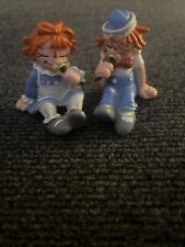 2 VINTAGE 1981 RAGGEDY ANN + ANDY Shelf Sitter Figures Miniatures PVC  picture