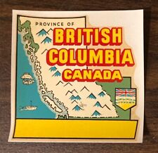 Vintage 1964 - British Columbia Decal, Province Shape - Tourist, Travel Souvenir picture