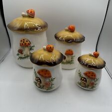 Vintage Sears & Roebuck Mushroom Canister Set/Storage Jar Japan 1976-78 Set Of 4 picture
