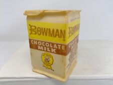 Vintage Bowman Chocolate Milk One Half Pint Wax Paper Carton picture