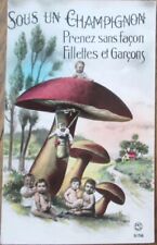 Multiple Baby 1954 Realphoto French Fantasy Postcard, Babies Mushroom Champignon picture