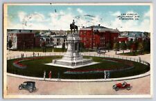 Postcard Lee Circle Monument Avenue Richmond Virginia WB/Pos.1917    E 2 picture