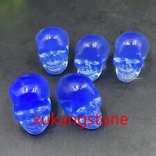 5pcs blue Opalite Skull Quartz Crystal Skull Carved Figurines Gem 1.2
