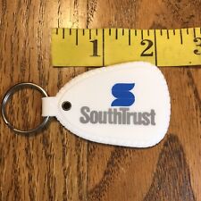 Vintage South Trust Bank Key Chain Key fob 1980’s white blue plastic LNC picture