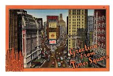 Vintage Linen Postcard - Greetings from Times Square, NYC, advertising, Pepsi picture