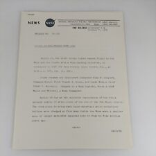 NASA Press Release Apollo 14 Preliminary Time Line 70-166 October 7, 1970 picture