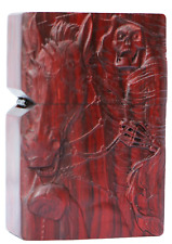 Natural Rosewood Carved Skull Knight Lighter Box For Zippo Insert Kit(Case Only) picture