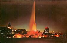 Chicago Illinois~Buckingham Memorial Fountain~Color Night Lights~1960s PC picture