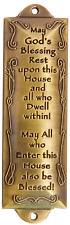 1 X Bless This House Brass Mezuzah with Hebrew Parchment in Gift Box & Placement picture