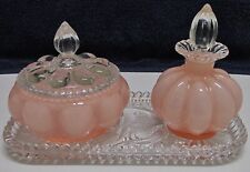 Antique Fenton Vanity Set Melon Style with Tray picture